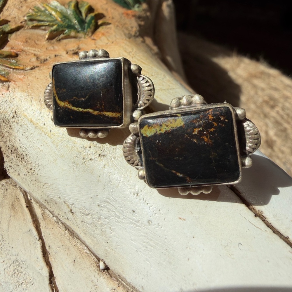 Sterling Silver and Black Jack Earrings